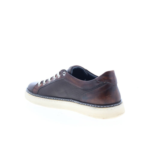 Di Bianco Binetto Mens Brown Leather Lace Up Lifestyle Sneakers Shoes