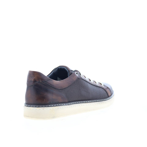 Di Bianco Binetto Mens Brown Leather Lace Up Lifestyle Sneakers Shoes