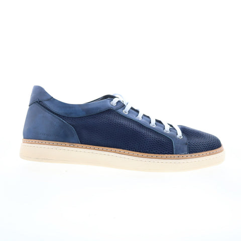 Di Bianco Binetto Mens Blue Leather Lace Up Lifestyle Sneakers Shoes