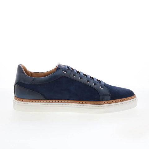Di Bianco Bitetto Mens Blue Leather Lace Up Lifestyle Sneakers Shoes