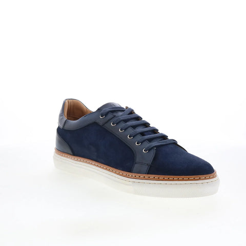 Di Bianco Bitetto Mens Blue Leather Lace Up Lifestyle Sneakers Shoes