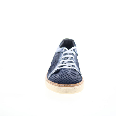 Di Bianco Binetto Mens Blue Leather Lace Up Lifestyle Sneakers Shoes