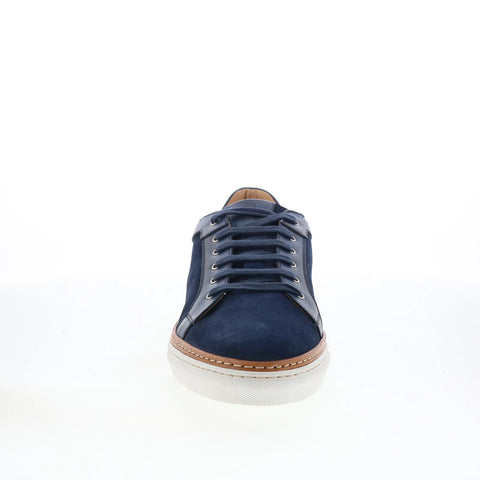Di Bianco Bitetto Mens Blue Leather Lace Up Lifestyle Sneakers Shoes