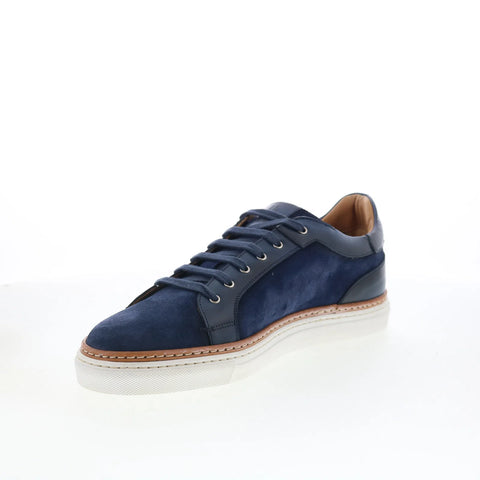 Di Bianco Bitetto Mens Blue Leather Lace Up Lifestyle Sneakers Shoes