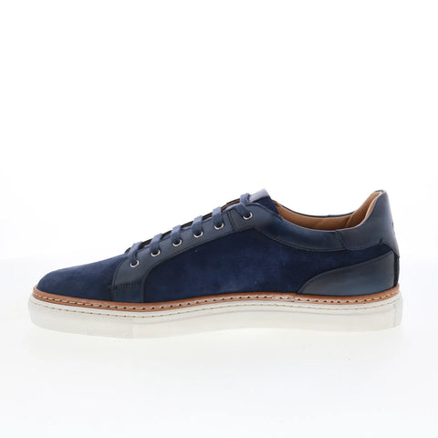 Di Bianco Bitetto Mens Blue Leather Lace Up Lifestyle Sneakers Shoes