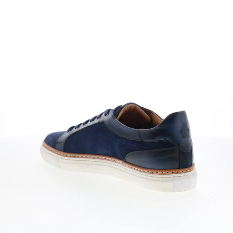 Di Bianco Bitetto Mens Blue Leather Lace Up Lifestyle Sneakers Shoes