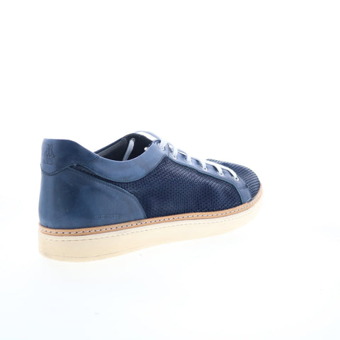 Di Bianco Binetto Mens Blue Leather Lace Up Lifestyle Sneakers Shoes