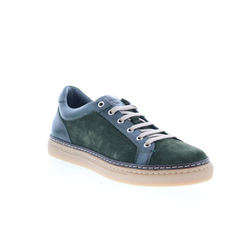 Di Bianco Binetto Mens Green Suede Lace Up Lifestyle Sneakers Shoes
