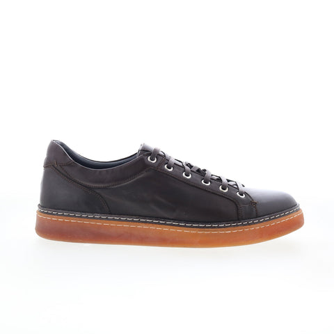 Di Bianco Binetto Mens Brown Leather Lace Up Lifestyle Sneakers Shoes