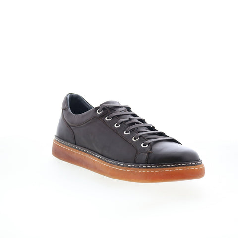 Di Bianco Binetto Mens Brown Leather Lace Up Lifestyle Sneakers Shoes