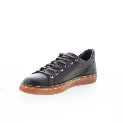 Di Bianco Binetto Mens Brown Leather Lace Up Lifestyle Sneakers Shoes