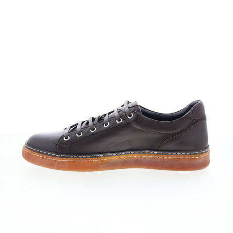 Di Bianco Binetto Mens Brown Leather Lace Up Lifestyle Sneakers Shoes