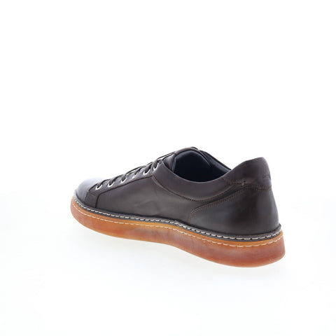 Di Bianco Binetto Mens Brown Leather Lace Up Lifestyle Sneakers Shoes