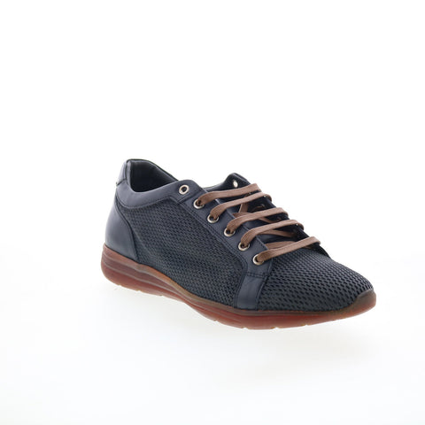 Di Bianco Bitetto Mens Black Leather Lace Up Lifestyle Sneakers Shoes