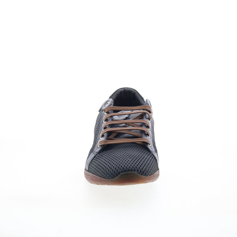Di Bianco Bitetto Mens Black Leather Lace Up Lifestyle Sneakers Shoes