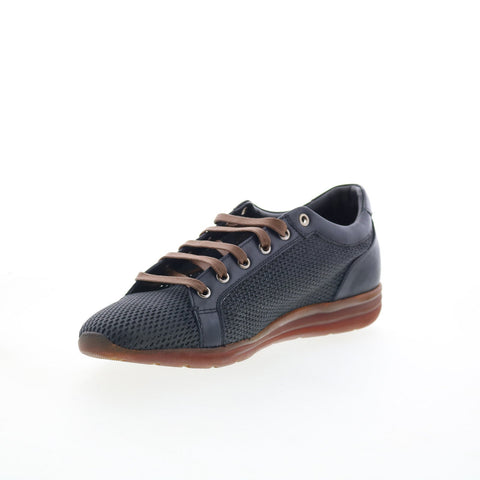 Di Bianco Bitetto Mens Black Leather Lace Up Lifestyle Sneakers Shoes