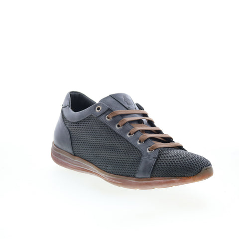 Di Bianco Bitetto Mens Gray Leather Lace Up Lifestyle Sneakers Shoes