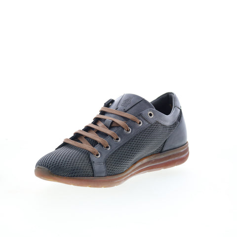 Di Bianco Bitetto Mens Gray Leather Lace Up Lifestyle Sneakers Shoes