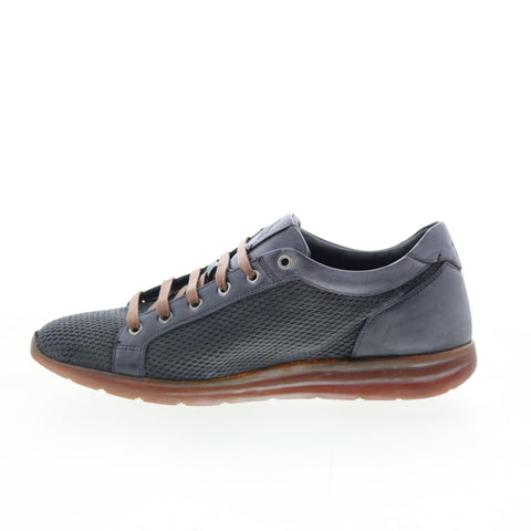 Di Bianco Bitetto Mens Gray Leather Lace Up Lifestyle Sneakers Shoes
