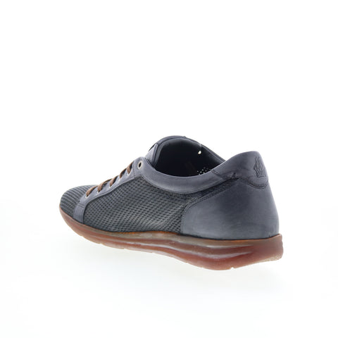 Di Bianco Bitetto Mens Gray Leather Lace Up Lifestyle Sneakers Shoes