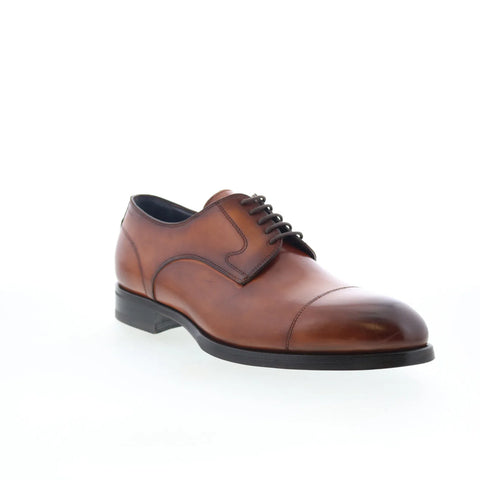Di Bianco Bitetto Mens Brown Leather Oxfords & Lace Ups Cap Toe Shoes