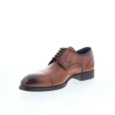 Di Bianco Bitetto Mens Brown Leather Oxfords & Lace Ups Cap Toe Shoes