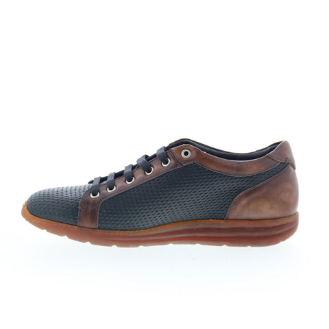 Di Bianco Bitetto Mens Black Leather Lace Up Lifestyle Sneakers Shoes