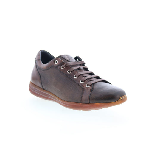 Di Bianco Bitetto Mens Brown Leather Lace Up Lifestyle Sneakers Shoes