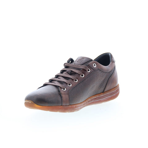 Di Bianco Bitetto Mens Brown Leather Lace Up Lifestyle Sneakers Shoes
