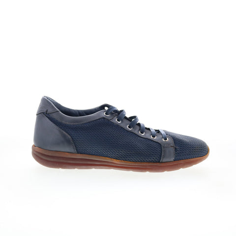 Di Bianco Bitetto Mens Blue Leather Lace Up Lifestyle Sneakers Shoes