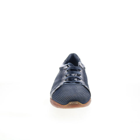 Di Bianco Bitetto Mens Blue Leather Lace Up Lifestyle Sneakers Shoes