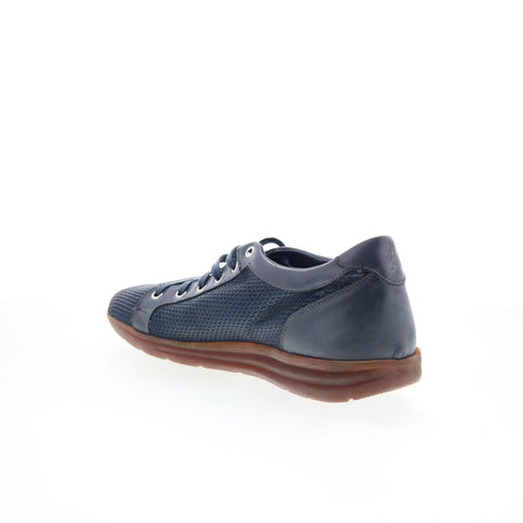 Di Bianco Bitetto Mens Blue Leather Lace Up Lifestyle Sneakers Shoes