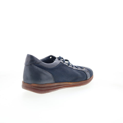 Di Bianco Bitetto Mens Blue Leather Lace Up Lifestyle Sneakers Shoes