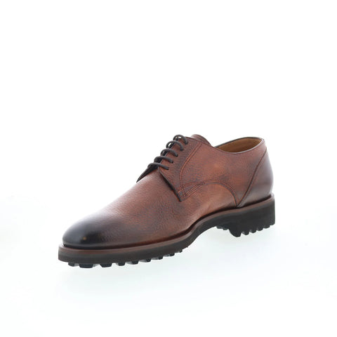 Di Bianco Bottelato Mens Brown Leather Lace Up Oxfords & Lace Ups Casual Shoes