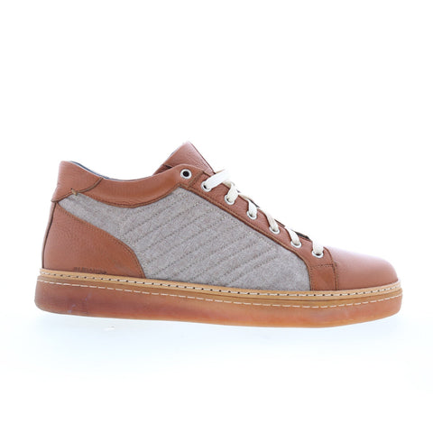 Di Bianco Boxer Liscio Mens Brown Leather Lace Up Lifestyle Sneakers Shoes