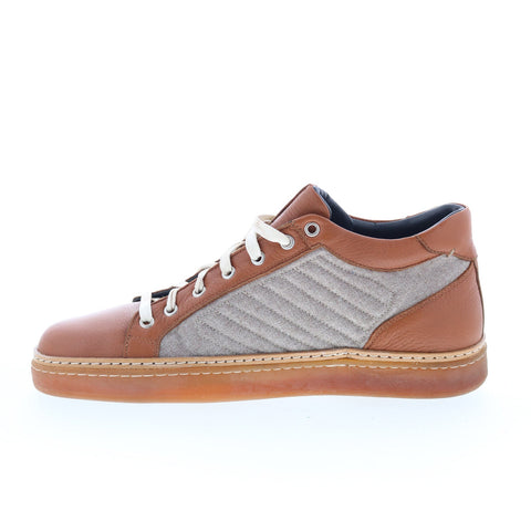 Di Bianco Boxer Liscio Mens Brown Leather Lace Up Lifestyle Sneakers Shoes