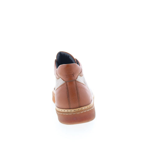 Di Bianco Boxer Liscio Mens Brown Leather Lace Up Lifestyle Sneakers Shoes
