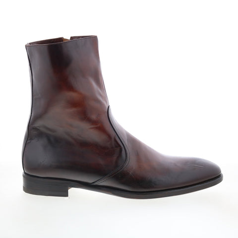 Di Bianco Brading Mens Brown Leather Slip On Casual Dress Boots