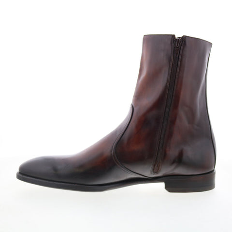 Di Bianco Brading Mens Brown Leather Slip On Casual Dress Boots