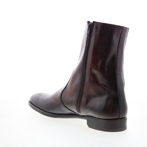 Di Bianco Brading Mens Brown Leather Slip On Casual Dress Boots