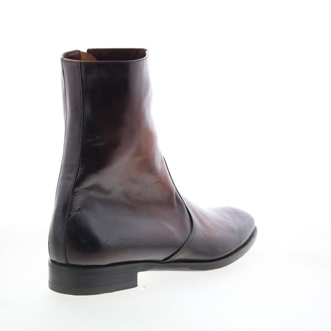 Di Bianco Brading Mens Brown Leather Slip On Casual Dress Boots