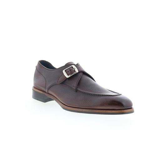 Di Bianco Breo Mens Brown Leather Hook & Loop Loafers & Slip Ons Casual Shoes