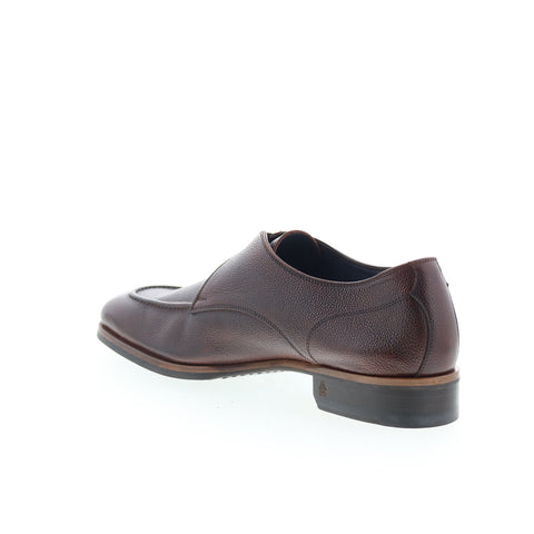 Di Bianco Breo Mens Brown Leather Hook & Loop Loafers & Slip Ons Casual Shoes