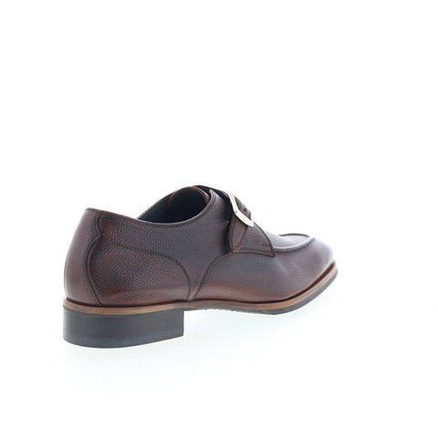 Di Bianco Breo Mens Brown Leather Hook & Loop Loafers & Slip Ons Casual Shoes