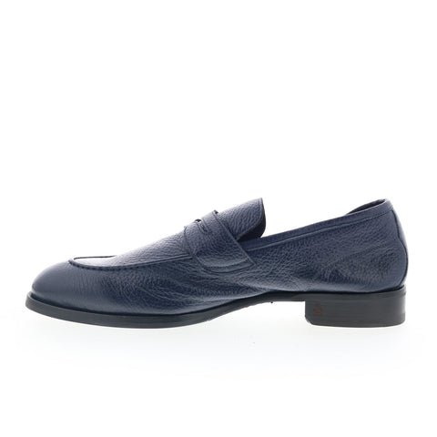 Di Bianco Brera Mens Blue Leather Slip On Loafers & Slip Ons Penny Shoes