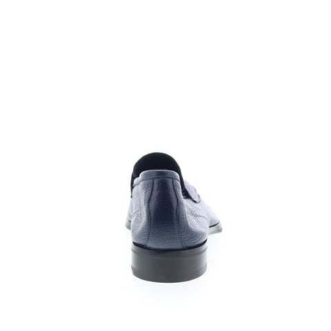 Di Bianco Brera Mens Blue Leather Slip On Loafers & Slip Ons Penny Shoes