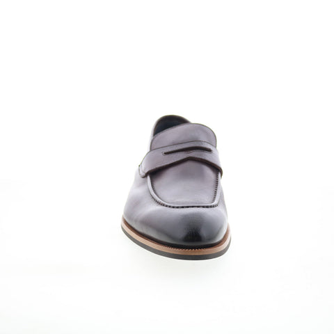 Di Bianco Brera Mens Brown Leather Slip On Loafers & Slip Ons Penny Shoes