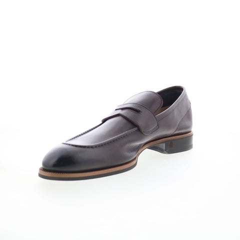 Di Bianco Brera Mens Brown Leather Slip On Loafers & Slip Ons Penny Shoes