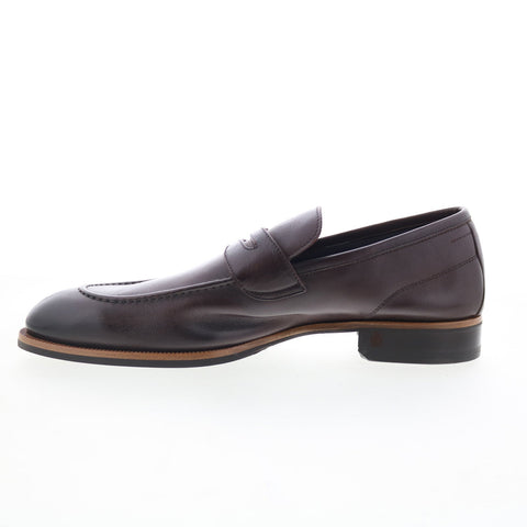Di Bianco Brera Mens Brown Leather Slip On Loafers & Slip Ons Penny Shoes
