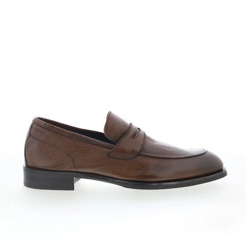 Di Bianco Brera Mens Brown Leather Slip On Loafers & Slip Ons Penny Shoes